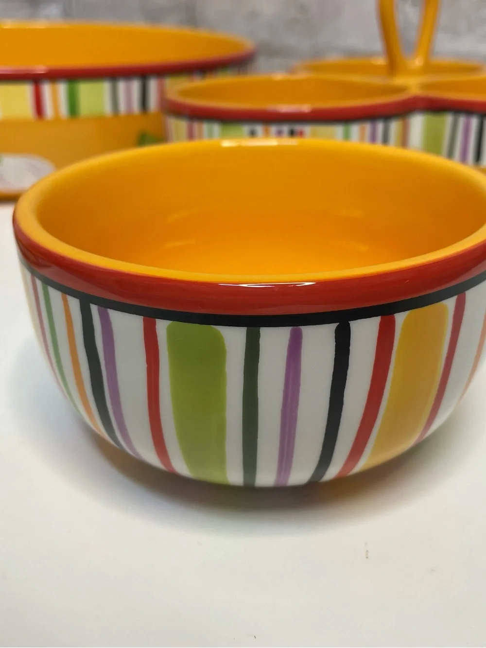 Crate & Barrel Mambo Margarita Chip & Dip Set Bowl Small Bowl Salter Serving
